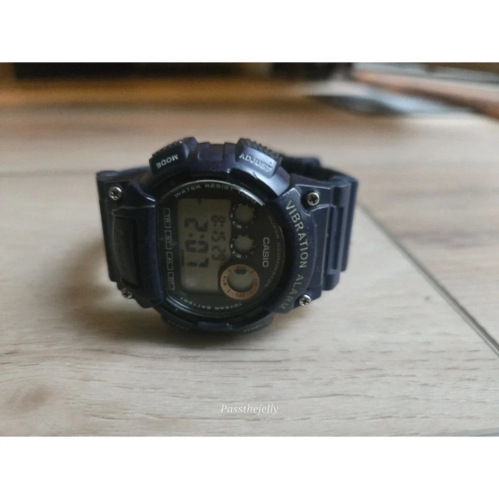Casio Watch Mens vtg Alarm Digital Tactical Y2K Sport Utility Watch Purple